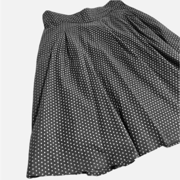 Comme Toi Knee Length White Polka Dot  Blue A-line Skirt Size M 6/8 - Picture 3 of 9